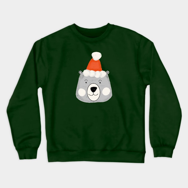 Cute Santa Bear Crewneck Sweatshirt by bruxamagica